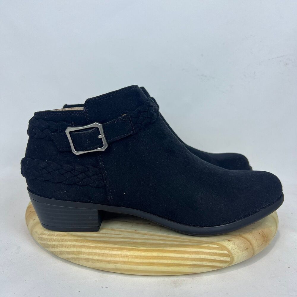 NEW Lifestride Women's Adriana Booties Black Microsuede 8.5 M